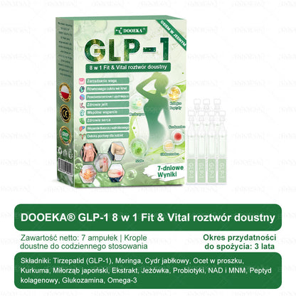 🍏🍏DOOEKA® GLP-1 8 w 1 Fit & Vital roztwór doustny – Raz dziennie, widoczne zmiany w ciągu 7 dni / W przypadku otyłości, zdrowia serca i układu krążenia, cukrzycy, bezdechu sennego, zdrowia jelit, problemów ze stawami i wielu innych