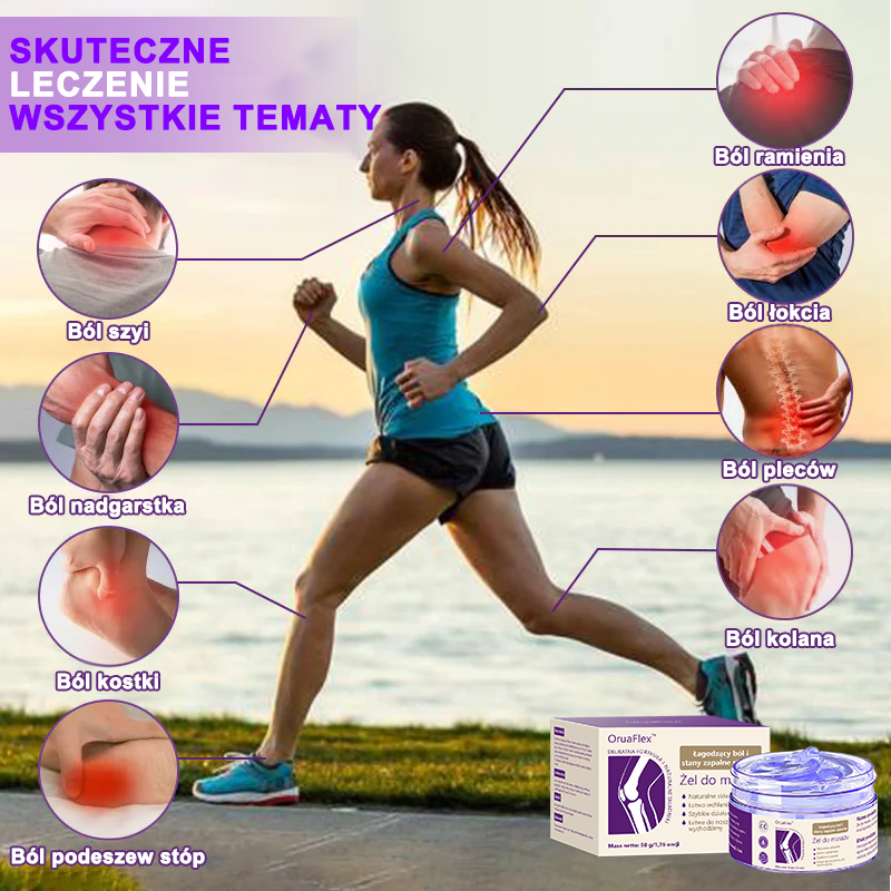 💜OruaFlex™ Kurkuma & Olej Emu Żel do masażu łagodzący ból i stany zapalne stawów👨‍⚕️Certyfikowany przez Polskie Towarzystwo Ortopedyczne i Traumatologiczne (PTOiTr)