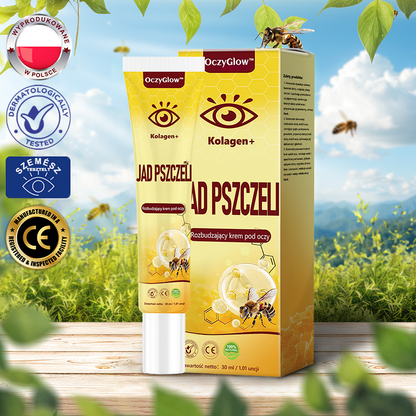 ✨💛✨OczyGlow™ Krem pod oczy z kolagen + jadem pszczelim - Certyfikat CE - Odpowiedni do wszystkich typów skóry