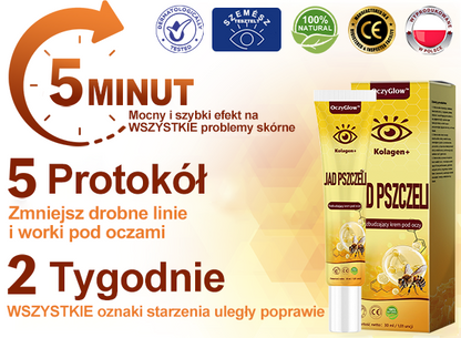 ✨💛✨OczyGlow™ Krem pod oczy z kolagen + jadem pszczelim - Certyfikat CE - Odpowiedni do wszystkich typów skóry